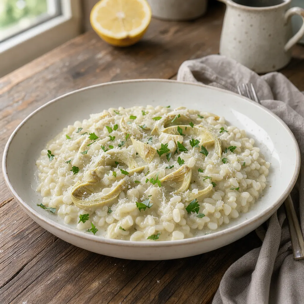 Risotto ai carciofi (risotto aux artichauts)