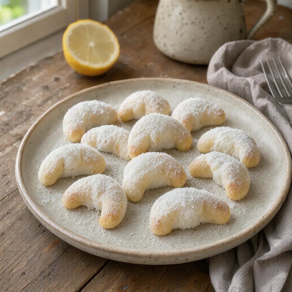 Vanillekipferl (croissants viennois à la vanille et aux amandes)