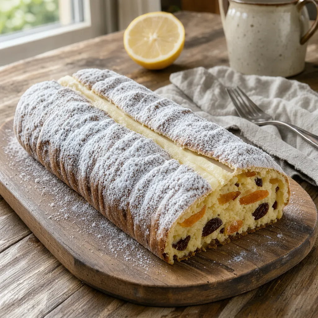 Christstollen (pain de Noël de Dresde aux fruits confits et à la pâte d'amande)