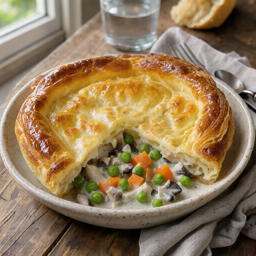 Turkey pot pie (tourte du lendemain à la dinde, aux légumes et à la sauce crémeuse)