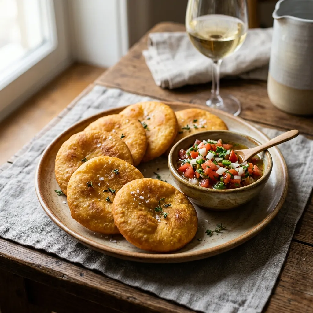 Sopaipillas (galettes frites chiliennes au potiron et leur pebre)